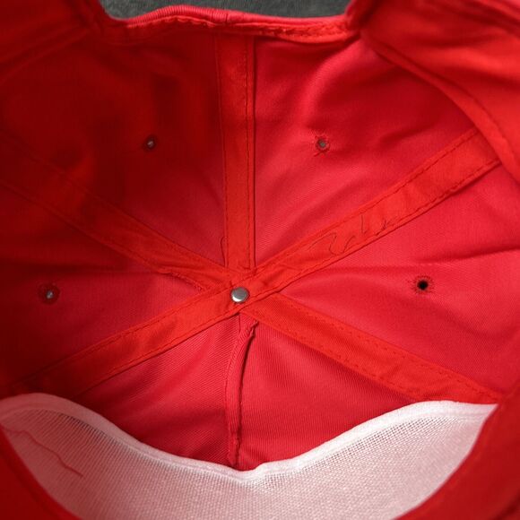 Vintage SnapBack Hat Sugar Valley Meats Butcher Red Adjustable Cap - Picture 7 of 8